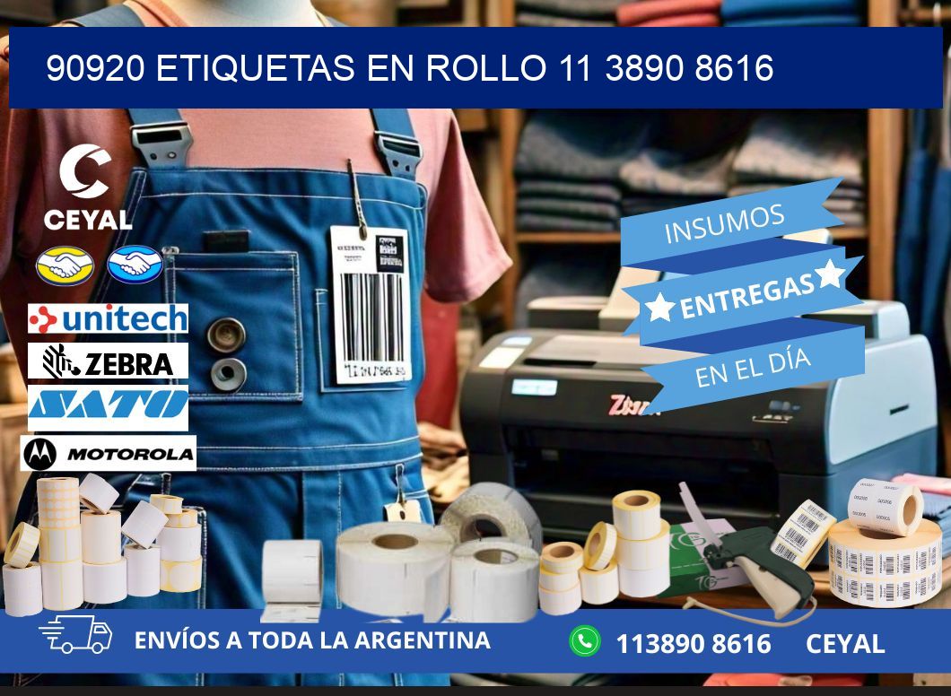 90920 ETIQUETAS EN ROLLO 11 3890 8616