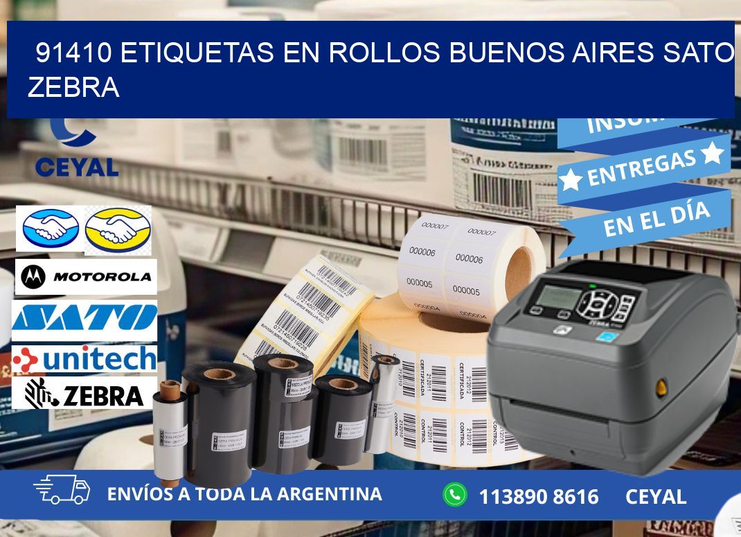 91410 ETIQUETAS EN ROLLOS BUENOS AIRES SATO ZEBRA