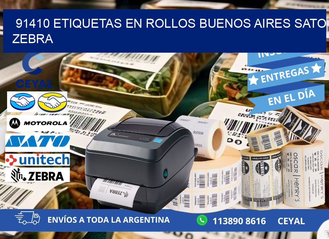 91410 ETIQUETAS EN ROLLOS BUENOS AIRES SATO ZEBRA