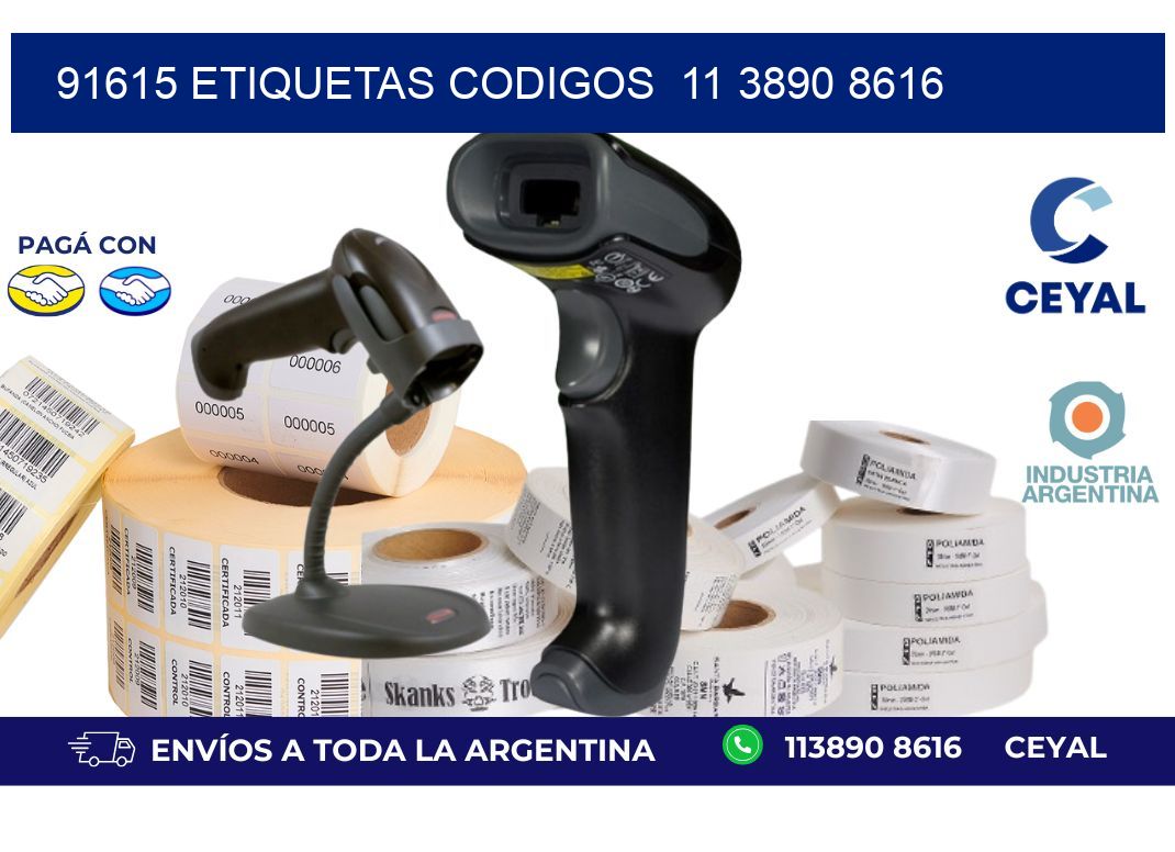 91615 ETIQUETAS CODIGOS  11 3890 8616