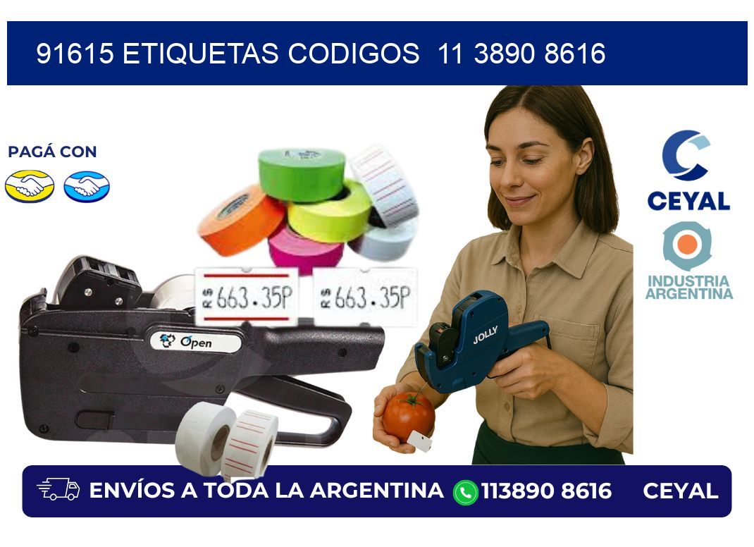 91615 ETIQUETAS CODIGOS  11 3890 8616