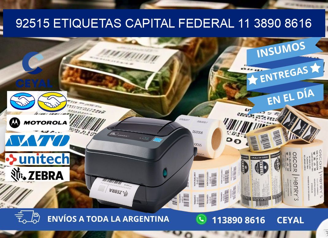 92515 ETIQUETAS CAPITAL FEDERAL 11 3890 8616