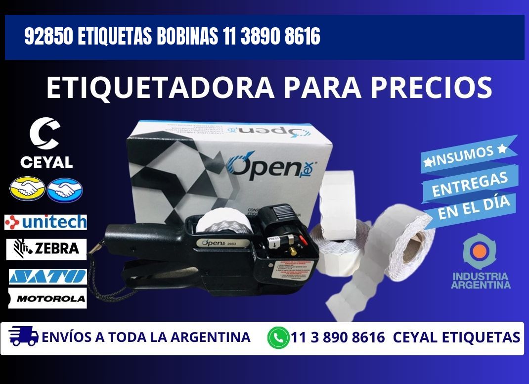 92850 ETIQUETAS BOBINAS 11 3890 8616