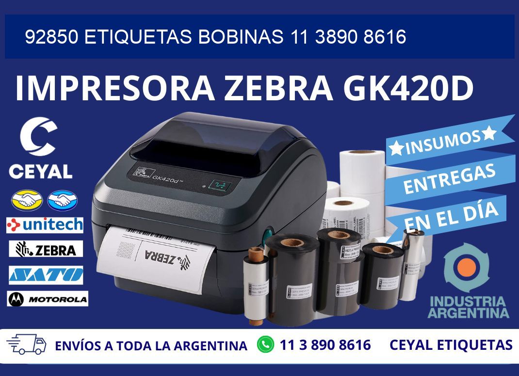 92850 ETIQUETAS BOBINAS 11 3890 8616