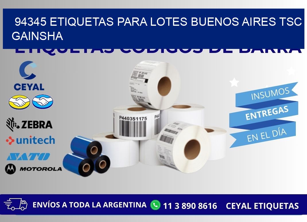 94345 ETIQUETAS PARA LOTES BUENOS AIRES TSC GAINSHA