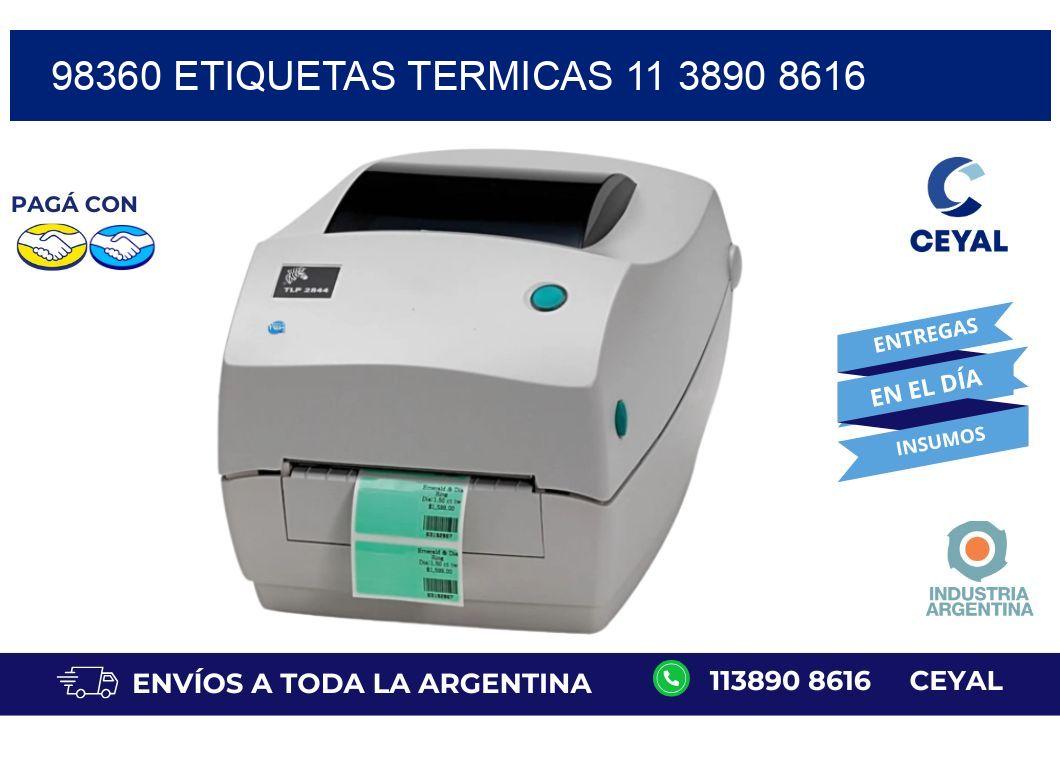 98360 ETIQUETAS TERMICAS 11 3890 8616