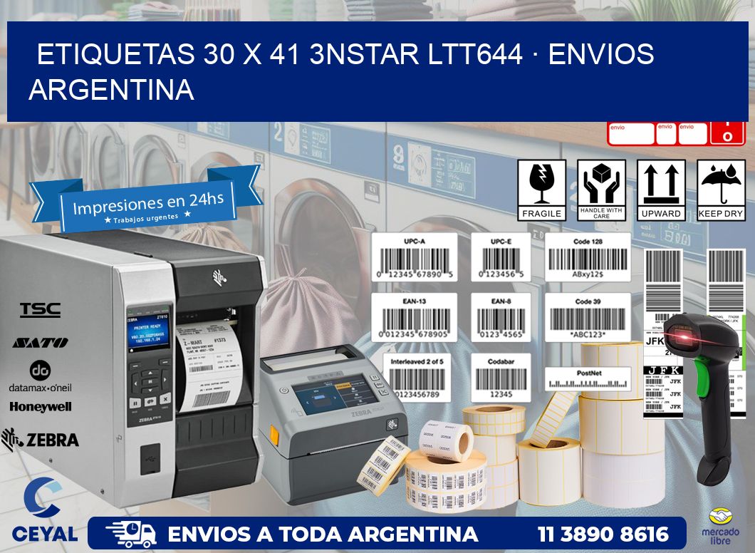 ETIQUETAS 30 x 41 3NSTAR LTT644 · ENVIOS ARGENTINA