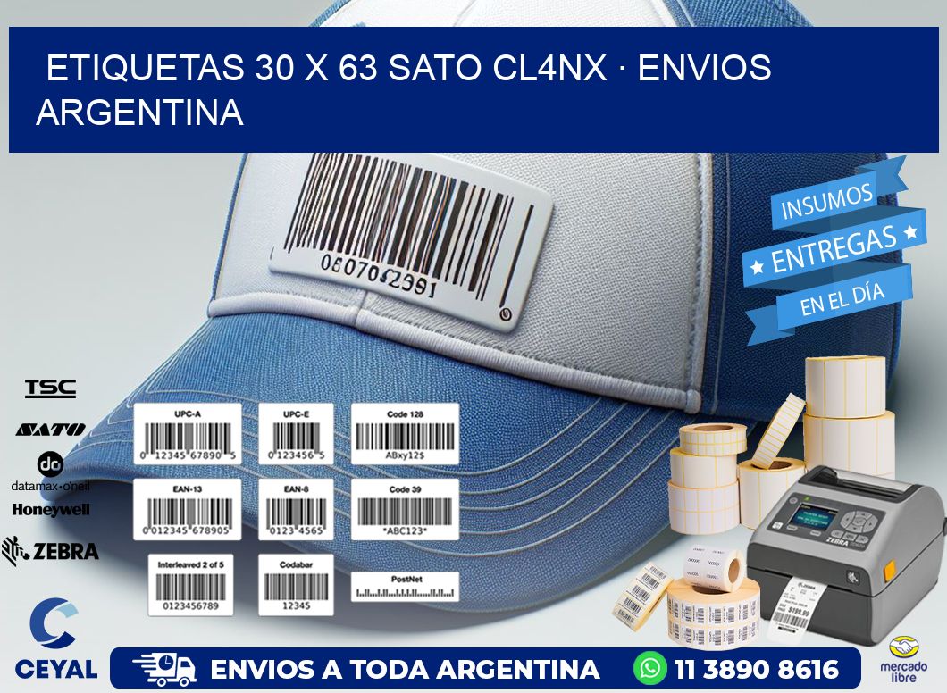 ETIQUETAS 30 x 63 SATO CL4NX · ENVIOS ARGENTINA