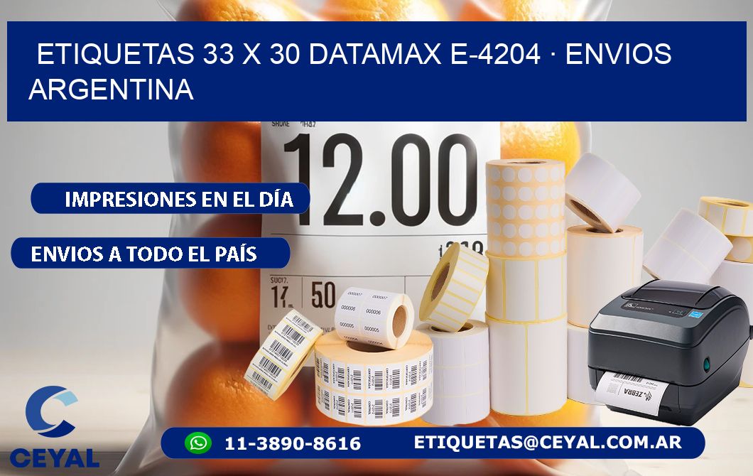 ETIQUETAS 33 x 30 DATAMAX E-4204 · ENVIOS ARGENTINA