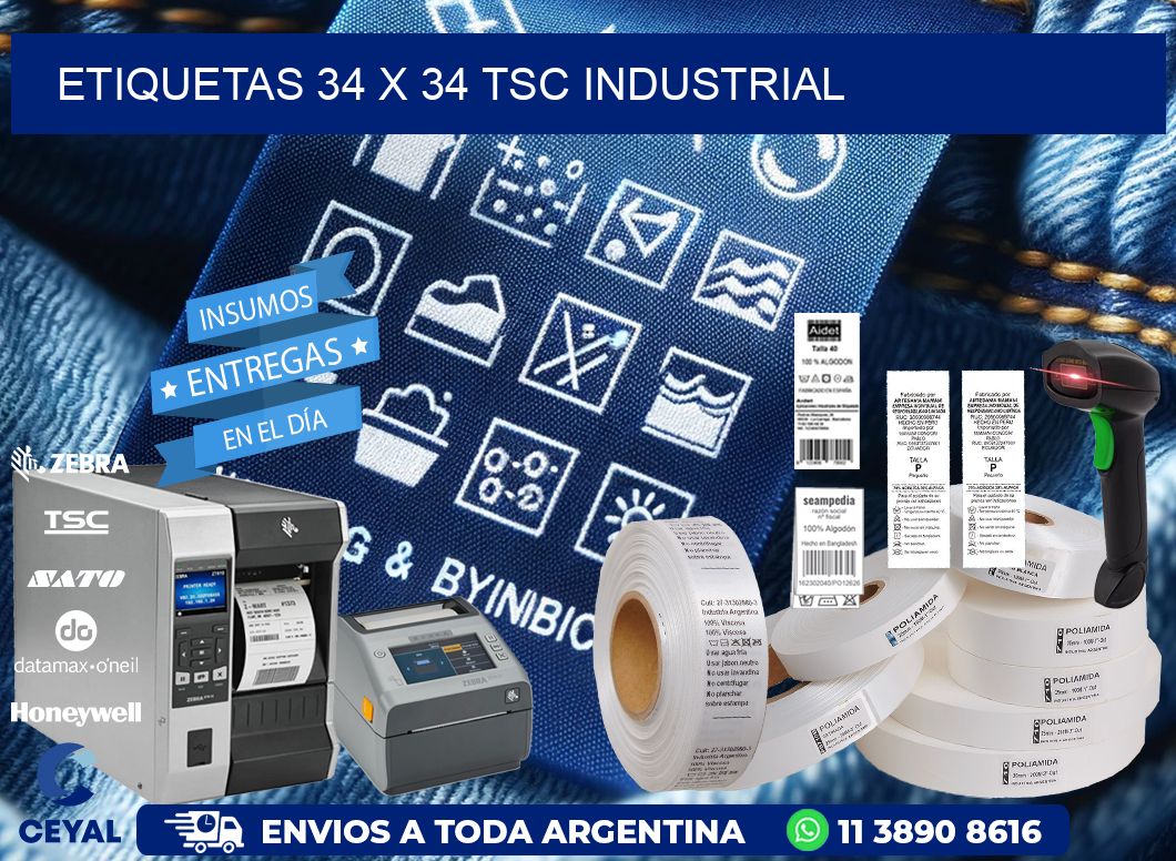 ETIQUETAS 34 x 34 TSC INDUSTRIAL