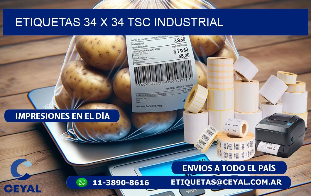 ETIQUETAS 34 x 34 TSC INDUSTRIAL