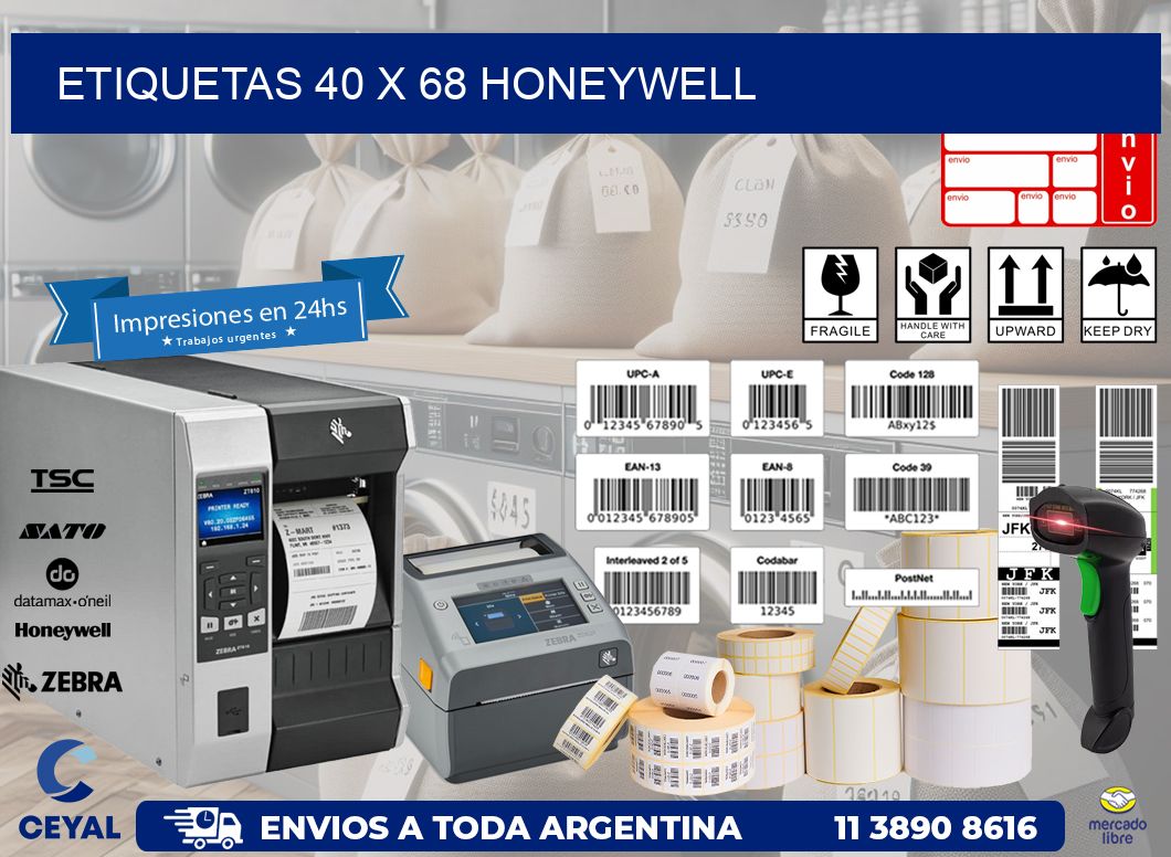 ETIQUETAS 40 x 68 HONEYWELL