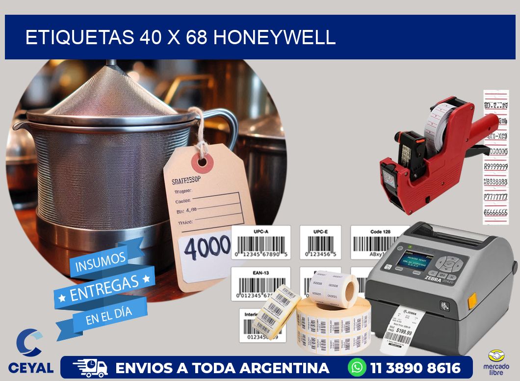 ETIQUETAS 40 x 68 HONEYWELL
