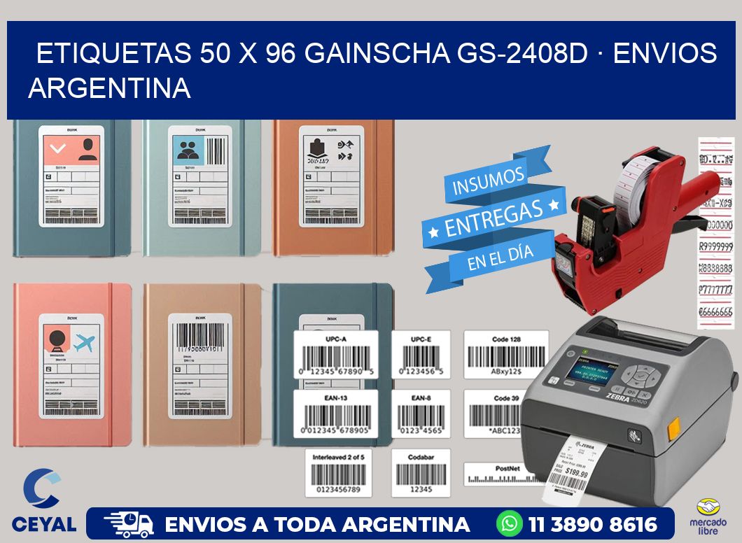 ETIQUETAS 50 x 96 GAINSCHA GS-2408D · ENVIOS ARGENTINA