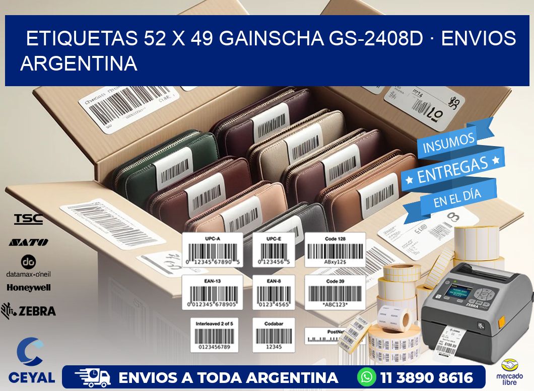ETIQUETAS 52 x 49 GAINSCHA GS-2408D · ENVIOS ARGENTINA