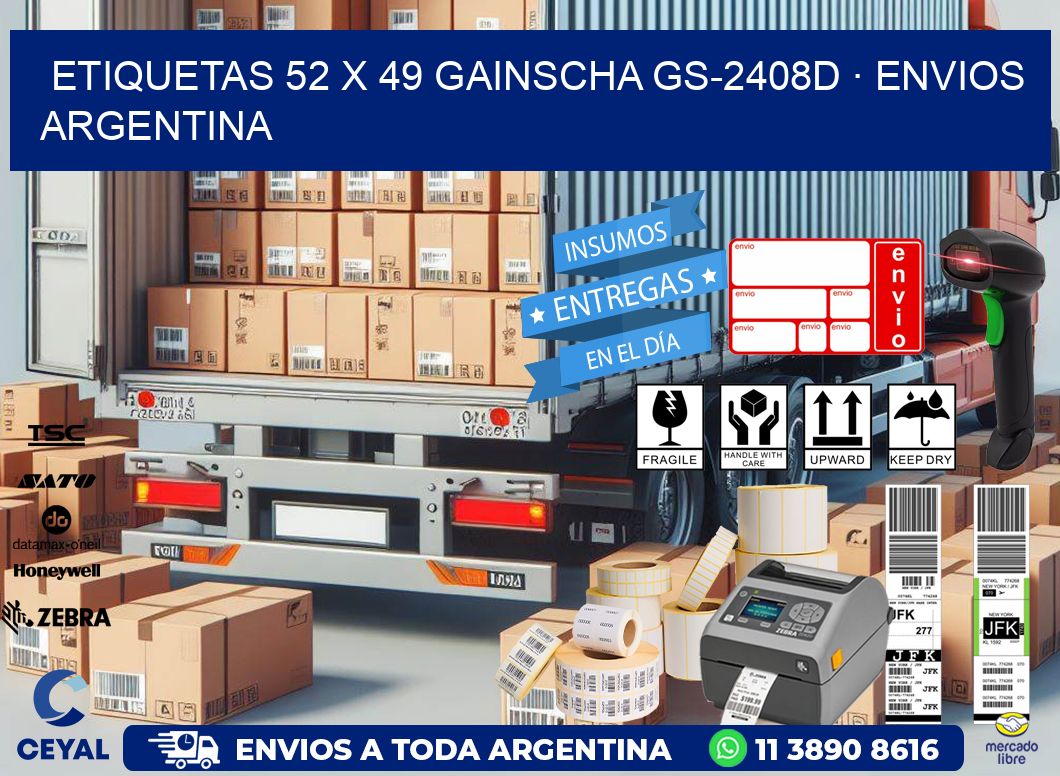 ETIQUETAS 52 x 49 GAINSCHA GS-2408D · ENVIOS ARGENTINA