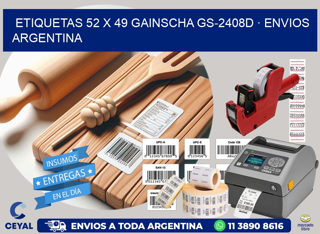 ETIQUETAS 52 x 49 GAINSCHA GS-2408D · ENVIOS ARGENTINA