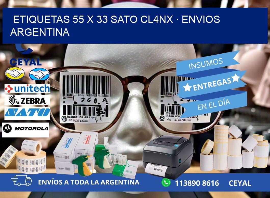 ETIQUETAS 55 x 33 SATO CL4NX · ENVIOS ARGENTINA