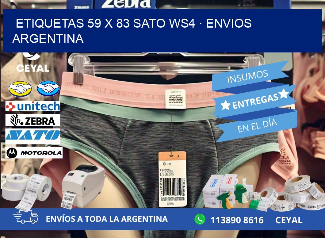 ETIQUETAS 59 x 83 SATO WS4 · ENVIOS ARGENTINA