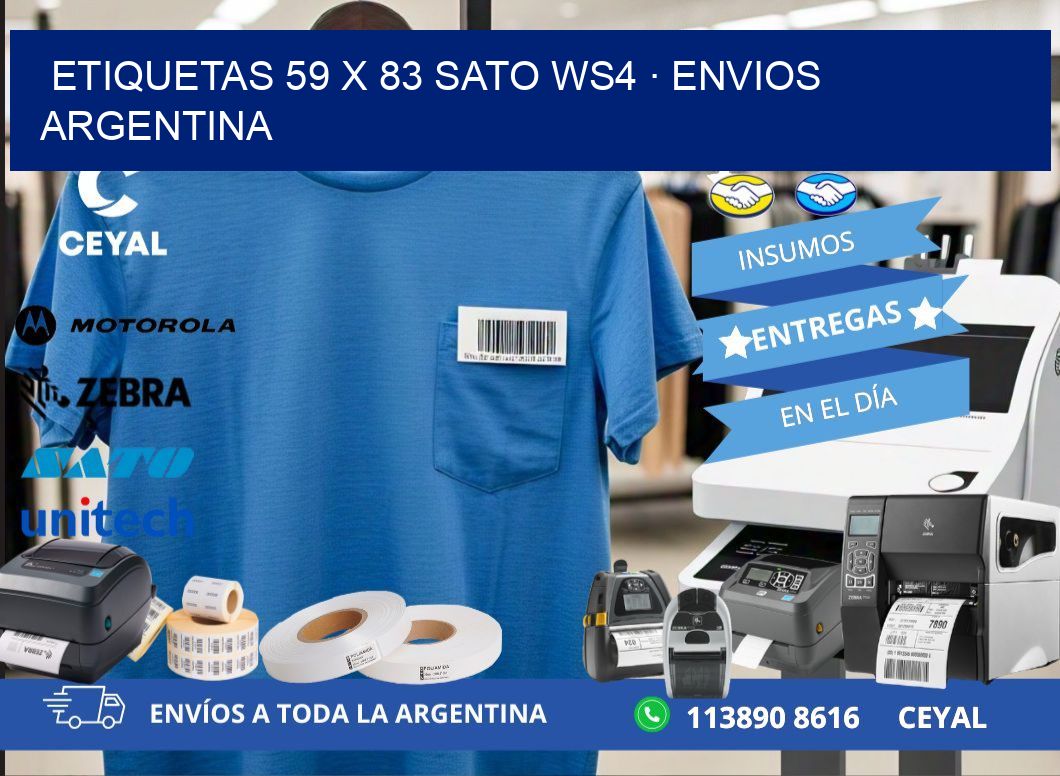 ETIQUETAS 59 x 83 SATO WS4 · ENVIOS ARGENTINA