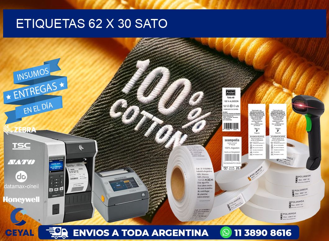 ETIQUETAS 62 x 30 SATO