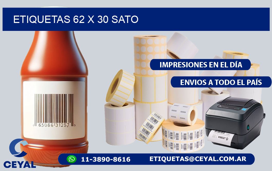 ETIQUETAS 62 x 30 SATO