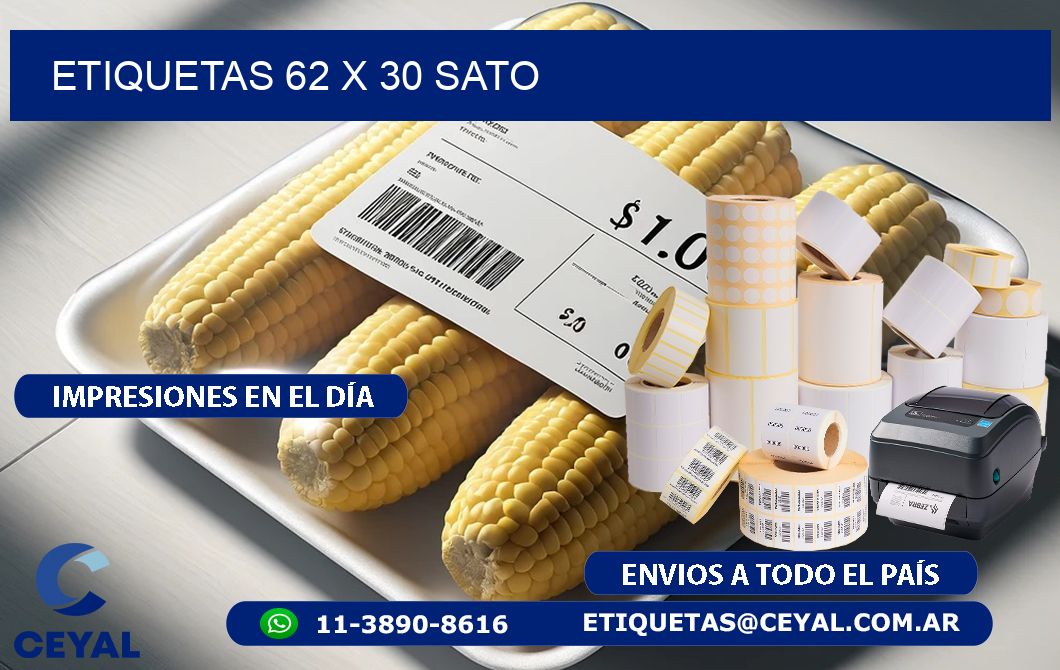 ETIQUETAS 62 x 30 SATO