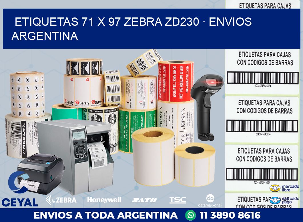 ETIQUETAS 71 x 97 ZEBRA ZD230 · ENVIOS ARGENTINA