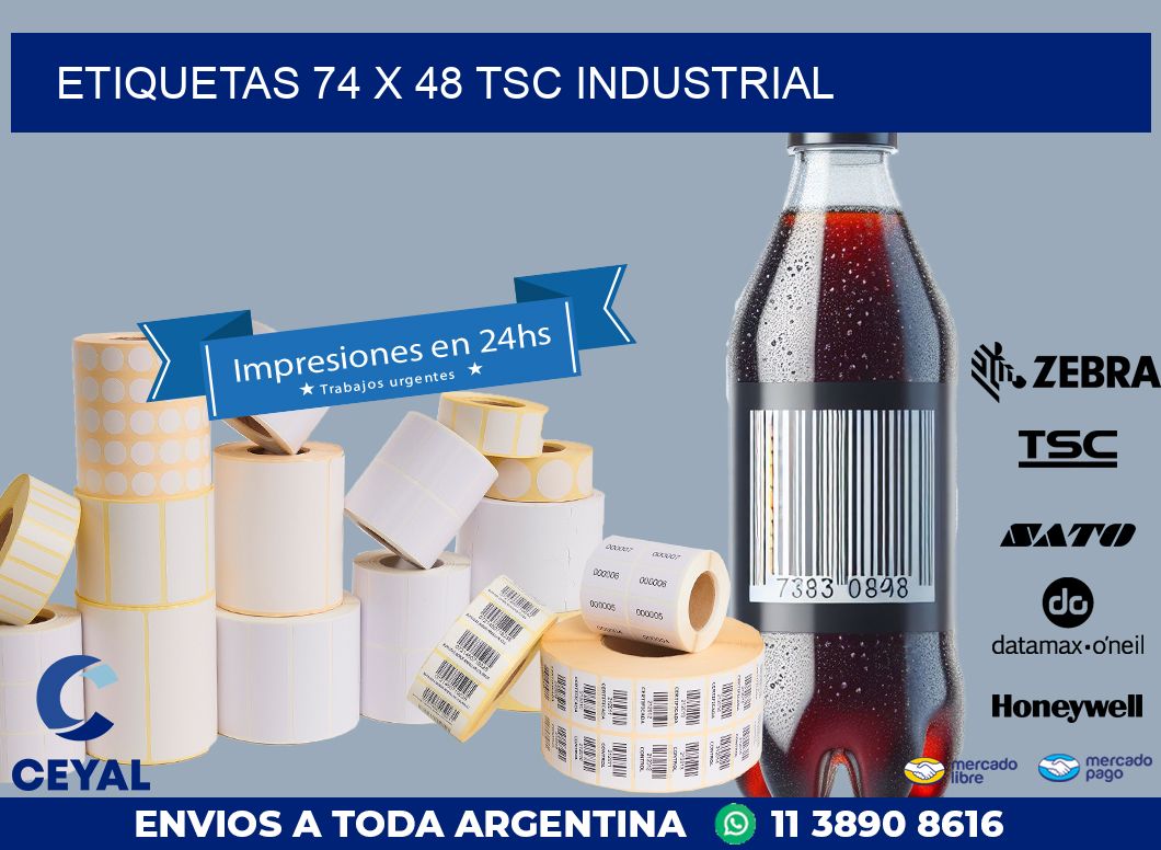 ETIQUETAS 74 x 48 TSC INDUSTRIAL