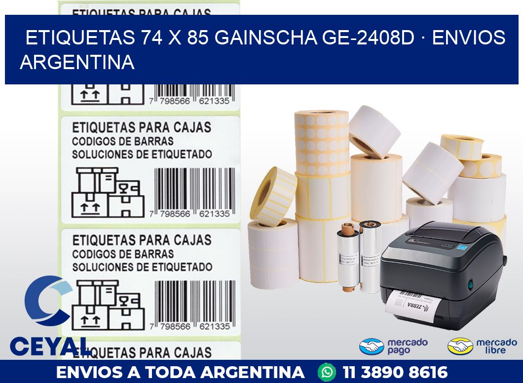 ETIQUETAS 74 x 85 GAINSCHA GE-2408D · ENVIOS ARGENTINA