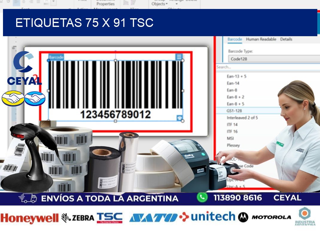 ETIQUETAS 75 x 91 TSC