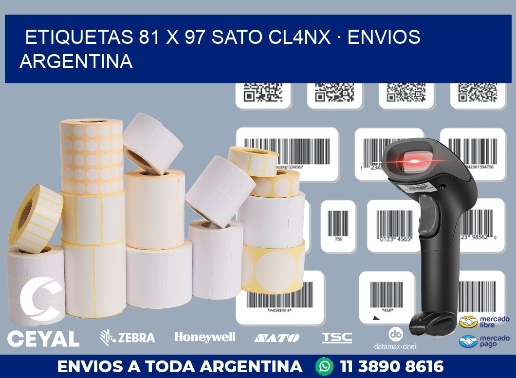 ETIQUETAS 81 x 97 SATO CL4NX · ENVIOS ARGENTINA
