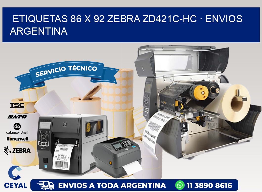 ETIQUETAS 86 x 92 ZEBRA ZD421C-HC · ENVIOS ARGENTINA