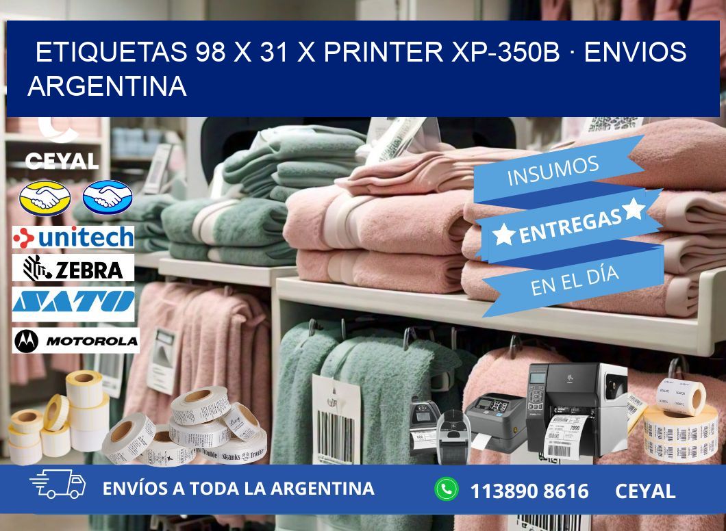 ETIQUETAS 98 x 31 X PRINTER XP-350B · ENVIOS ARGENTINA