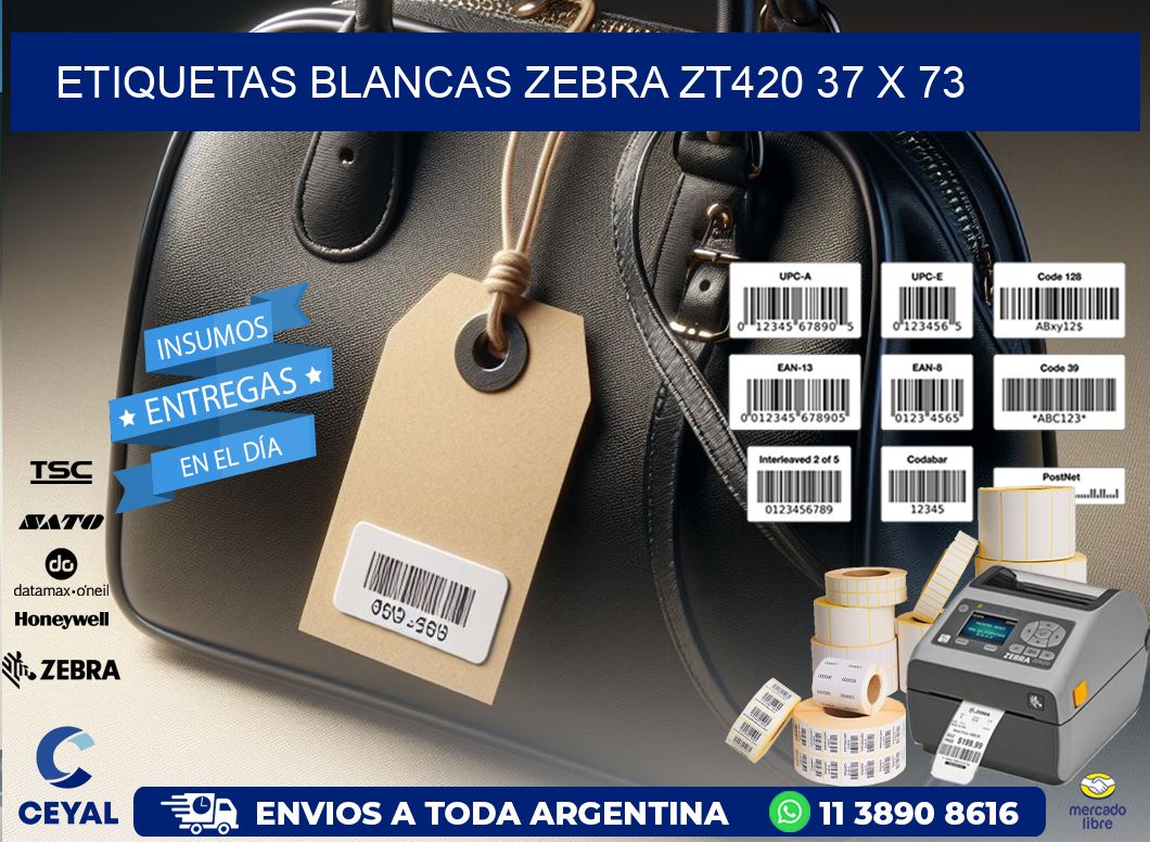 ETIQUETAS BLANCAS ZEBRA ZT420 37 x 73