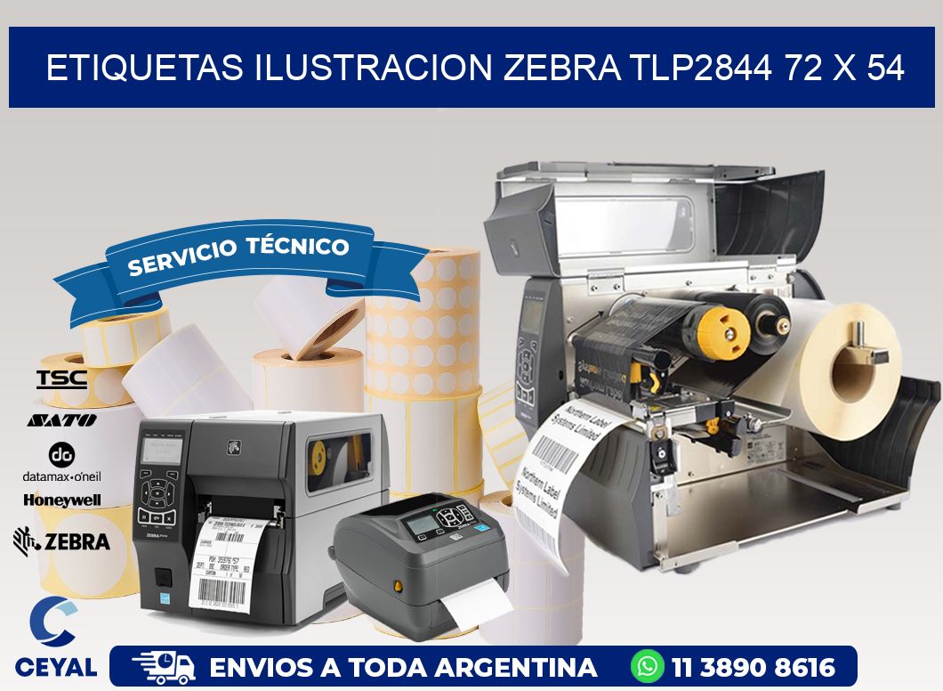 ETIQUETAS ILUSTRACION ZEBRA TLP2844 72 x 54
