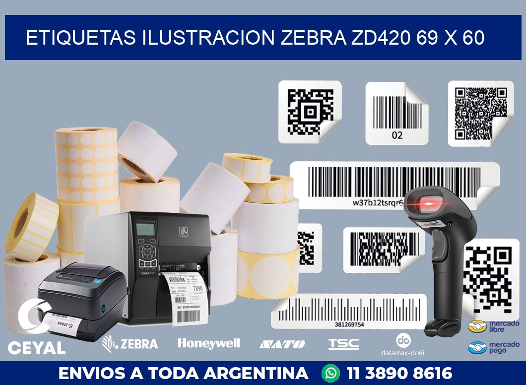 ETIQUETAS ILUSTRACION ZEBRA ZD420 69 x 60