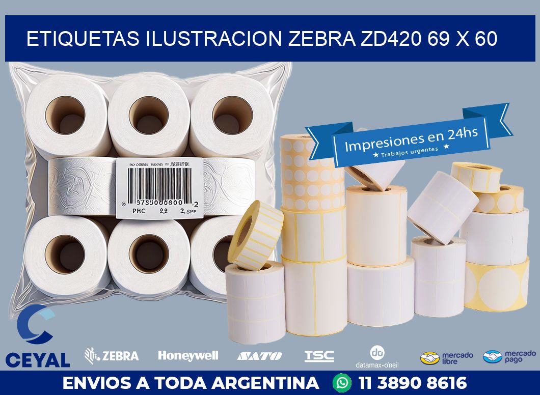 ETIQUETAS ILUSTRACION ZEBRA ZD420 69 x 60