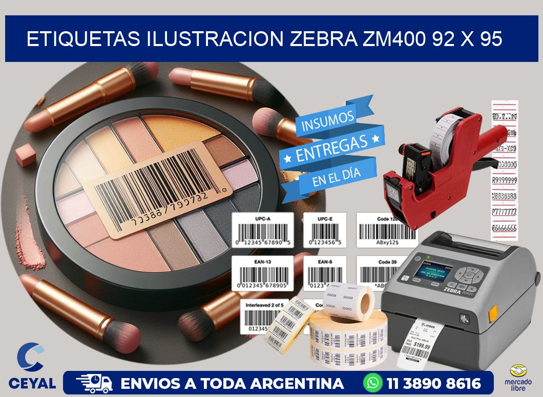ETIQUETAS ILUSTRACION ZEBRA ZM400 92 x 95