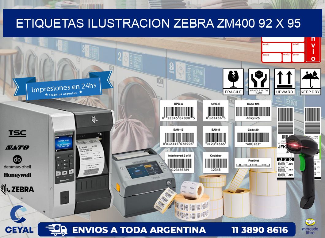 ETIQUETAS ILUSTRACION ZEBRA ZM400 92 x 95