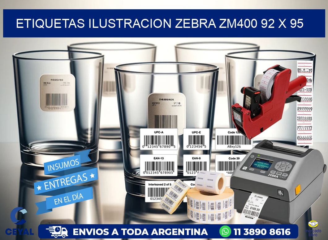 ETIQUETAS ILUSTRACION ZEBRA ZM400 92 x 95