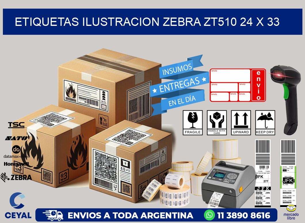 ETIQUETAS ILUSTRACION ZEBRA ZT510 24 x 33