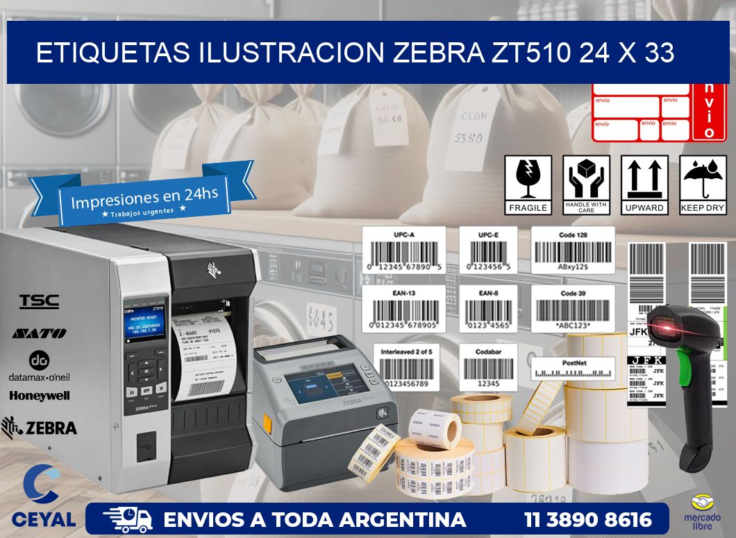 ETIQUETAS ILUSTRACION ZEBRA ZT510 24 x 33
