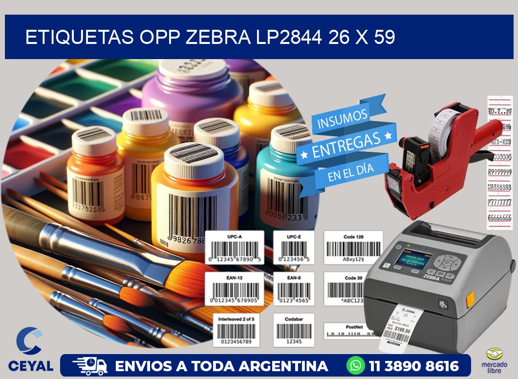 ETIQUETAS OPP ZEBRA LP2844 26 x 59