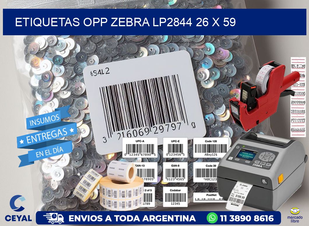 ETIQUETAS OPP ZEBRA LP2844 26 x 59