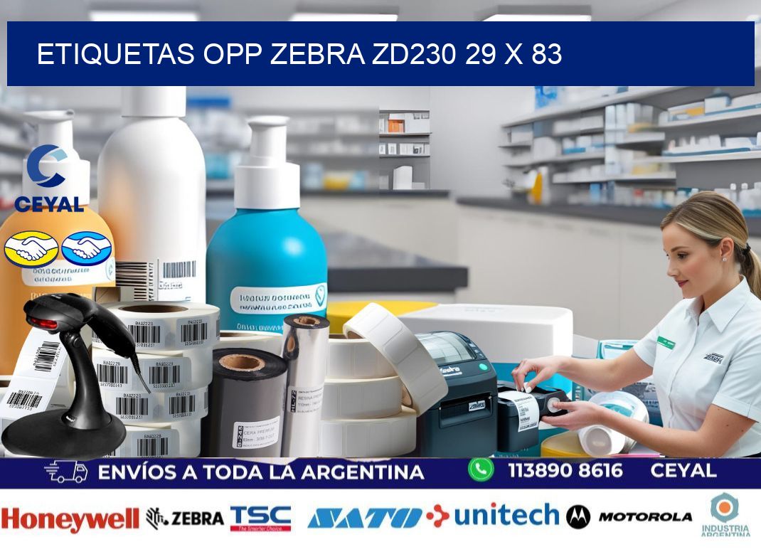 ETIQUETAS OPP ZEBRA ZD230 29 x 83