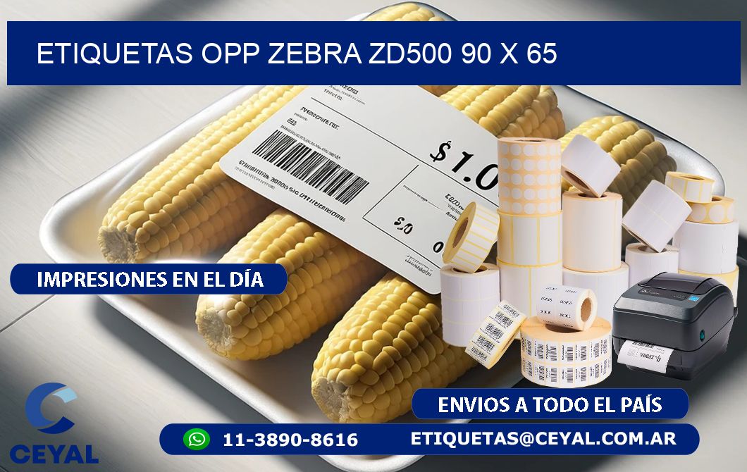 ETIQUETAS OPP ZEBRA ZD500 90 x 65