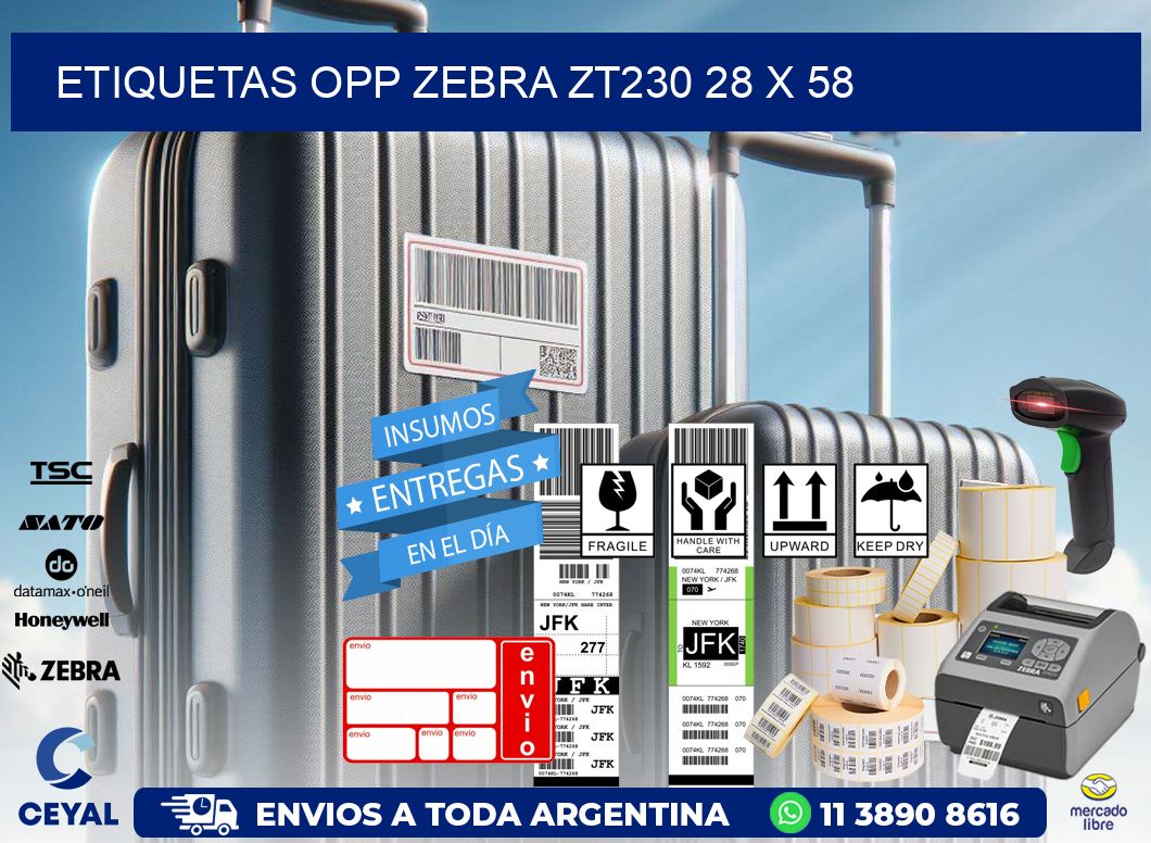 ETIQUETAS OPP ZEBRA ZT230 28 x 58