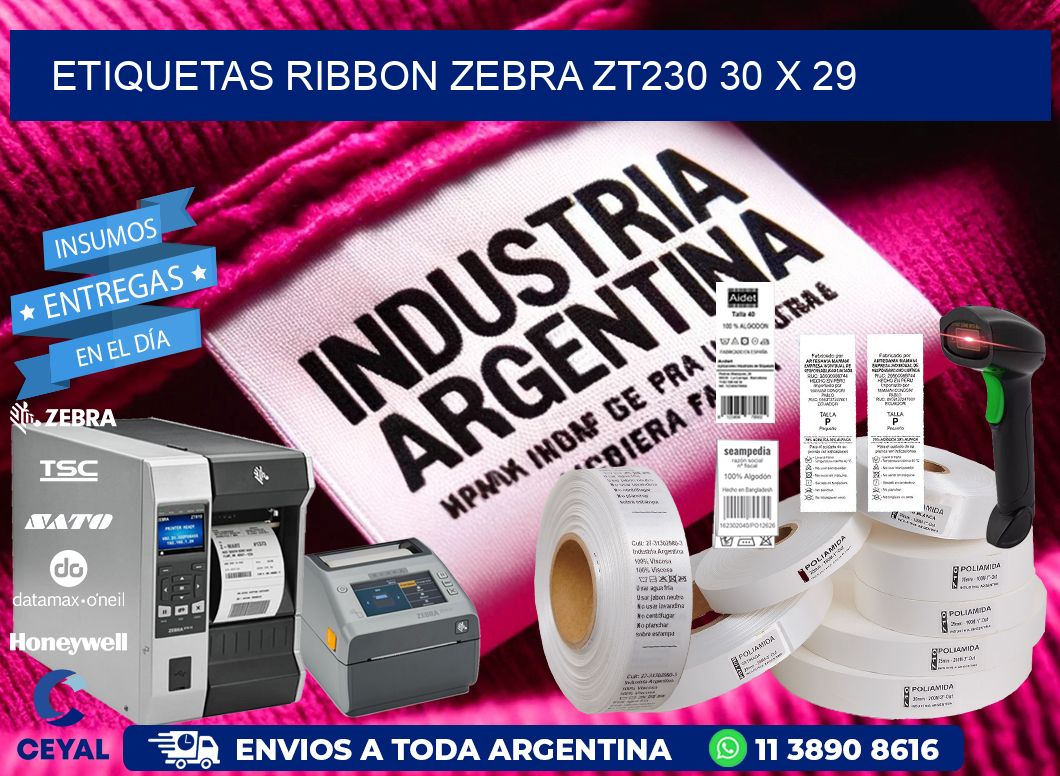 ETIQUETAS RIBBON Zebra ZT230 30 x 29