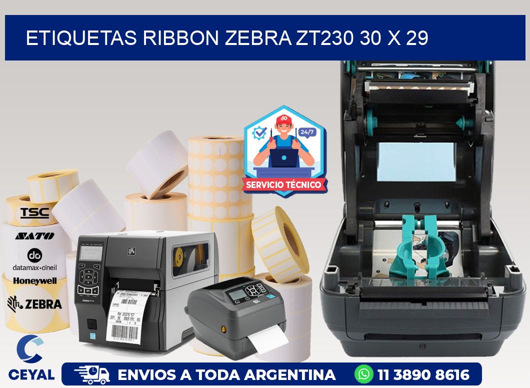 ETIQUETAS RIBBON Zebra ZT230 30 x 29
